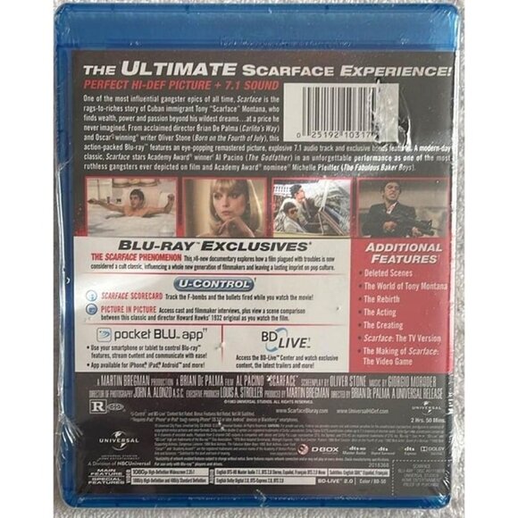 Scarface (Blu-ray, New - UPC cut) Al Pacino, Pepe Serna, Michelle Pfeiffer - Picture 2 of 3